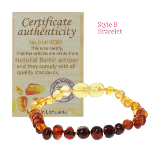 Infant Genuine Baltic Amber Teething Bracelet Raw and Anklet Baby Beads for Teethers