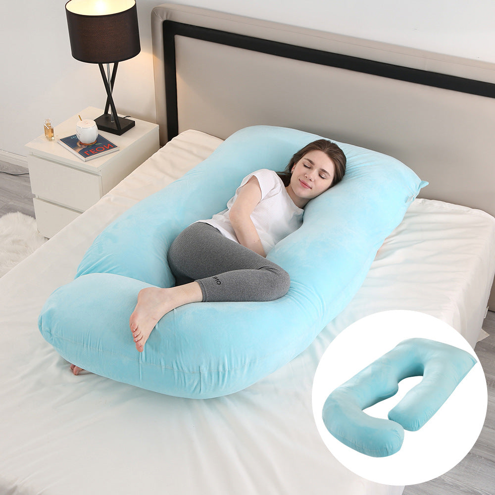 Pregnant women's pillow waist protection side sleeping slope pillow J-shaped pregnancy sleeping pillow