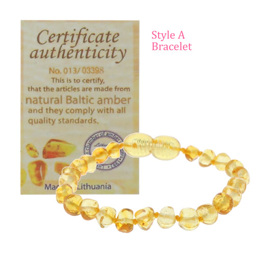 Infant Genuine Baltic Amber Teething Bracelet Raw and Anklet Baby Beads for Teethers