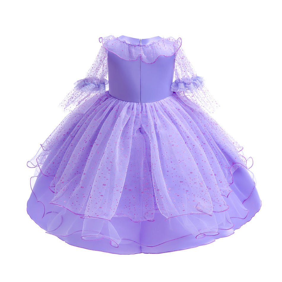 Encanto Isabela Princess Dress Flowers Purple Dress Cosplay