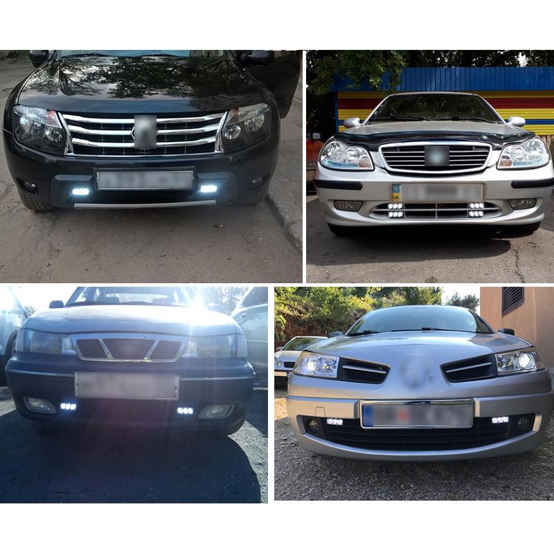 CNSUNNYLIGHT Waterproof Car High Power Aluminum LED Daytime Running Lights with Lens DC 12V Super White 6000K DRL Fog Lamps