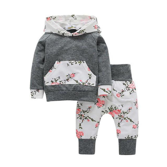 Unisex Baby Hooded Tops+Long Pants Leggings 2pcs Outfits Set