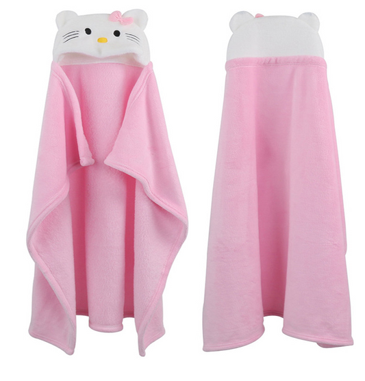 Baby Bathrobe Cute Cartoon Animal Blanket Toddler Baby Bath Towels Wraps Baby Soft Newborn Hooded Bathrobe
