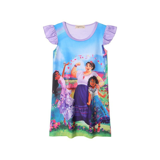 Magic Full House Encanto Dress European and American New Flying Sleeves Girls' Pajamas Dress