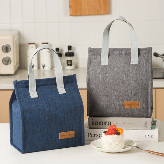 Fashionable and simple vertical large capacity portable insulated lunch bag