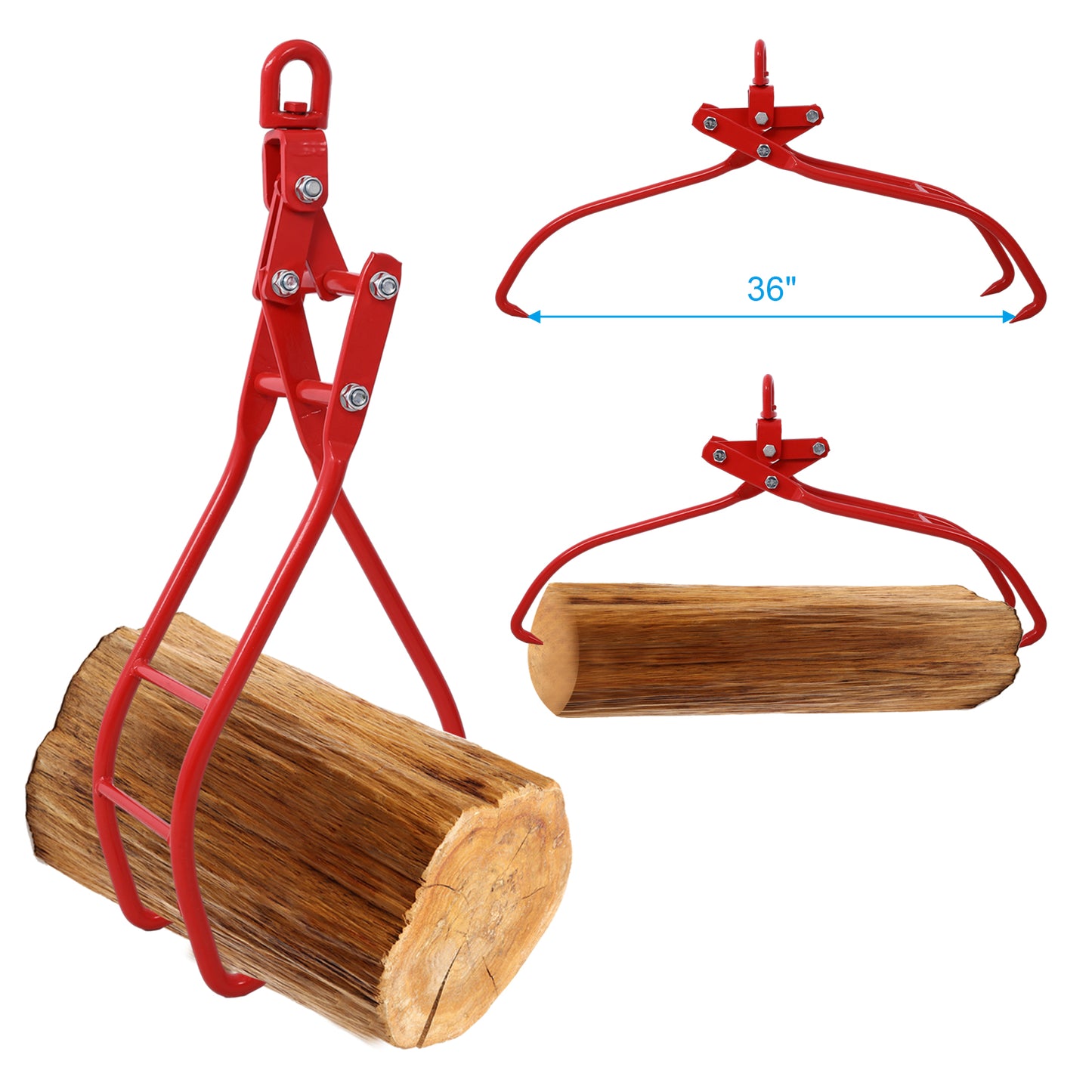 36in 3 Claw Log Grapple for Logging Tongs Eagle Claws Design Log Lifting Tongs Log Grabs Timber Lifting Tongs for Truck, ATV,