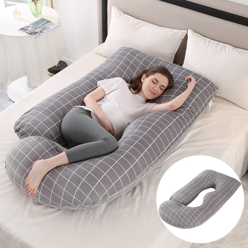 Pregnant women's pillow waist protection side sleeping slope pillow J-shaped pregnancy sleeping pillow