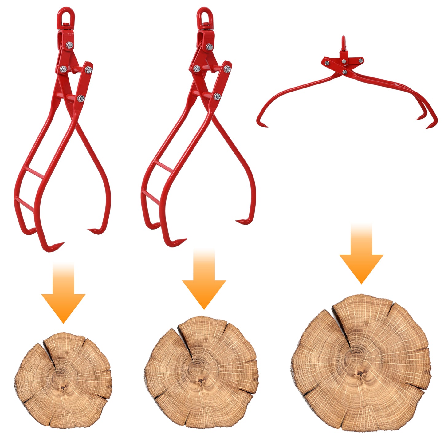36in 3 Claw Log Grapple for Logging Tongs Eagle Claws Design Log Lifting Tongs Log Grabs Timber Lifting Tongs for Truck, ATV,