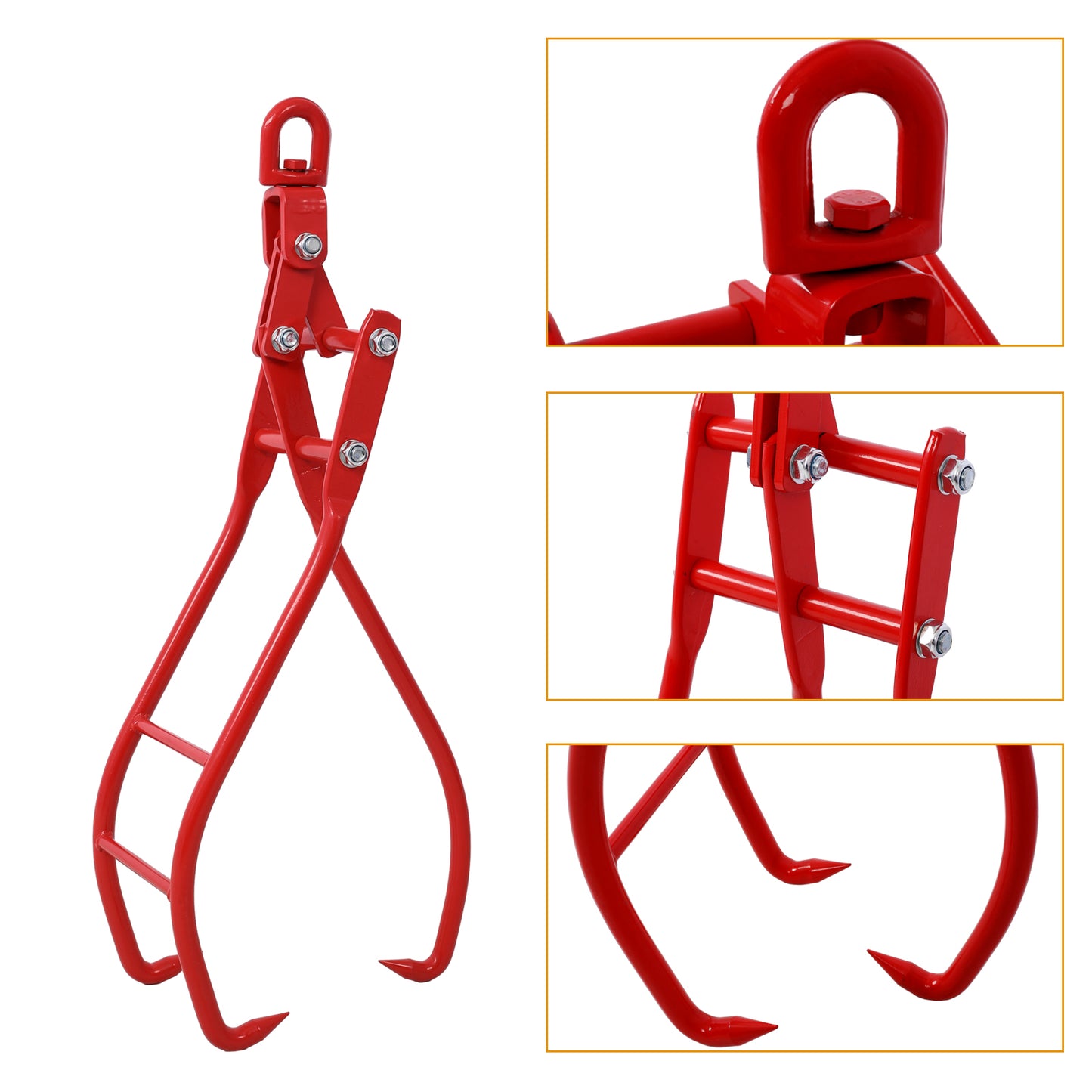36in 3 Claw Log Grapple for Logging Tongs Eagle Claws Design Log Lifting Tongs Log Grabs Timber Lifting Tongs for Truck, ATV,