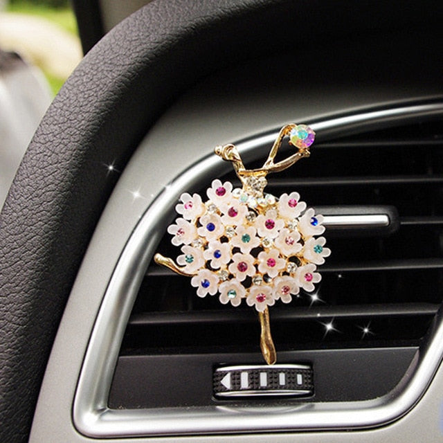 Car Air Freshener Scents Auto Perfume Vent Outlet Clip With Solid Fragrance Sheet Swan Mushroom Butterflies Planet Dance Girl