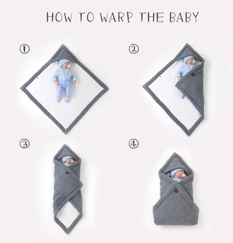 Winter Baby Sleeping Bags Warm Infant Envelopes Stroller Knitted Cocoon for Newborns Bebes Swaddle Wrapper Sleep Sack Schlafsack